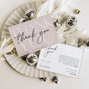 Luxe Business Thank You Card Canva Template, Thank You For Your Order Template, Pink Thank You Package Insert Postcard, Trendy Modern - Ayla