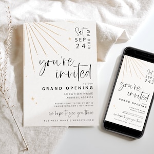 Modelo de convite para eventos especiais, convite digital "Você está convidado", modelo de convite para stories do Instagram, convite de texto Canva - Gwen