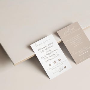 Modello per biglietto da visita di ringraziamento, biglietto per la cura del prodotto Boho, inserto per piccole imprese, scheda con istruzioni per la cura, cura dei capi, 5x8,9 cm - CC79