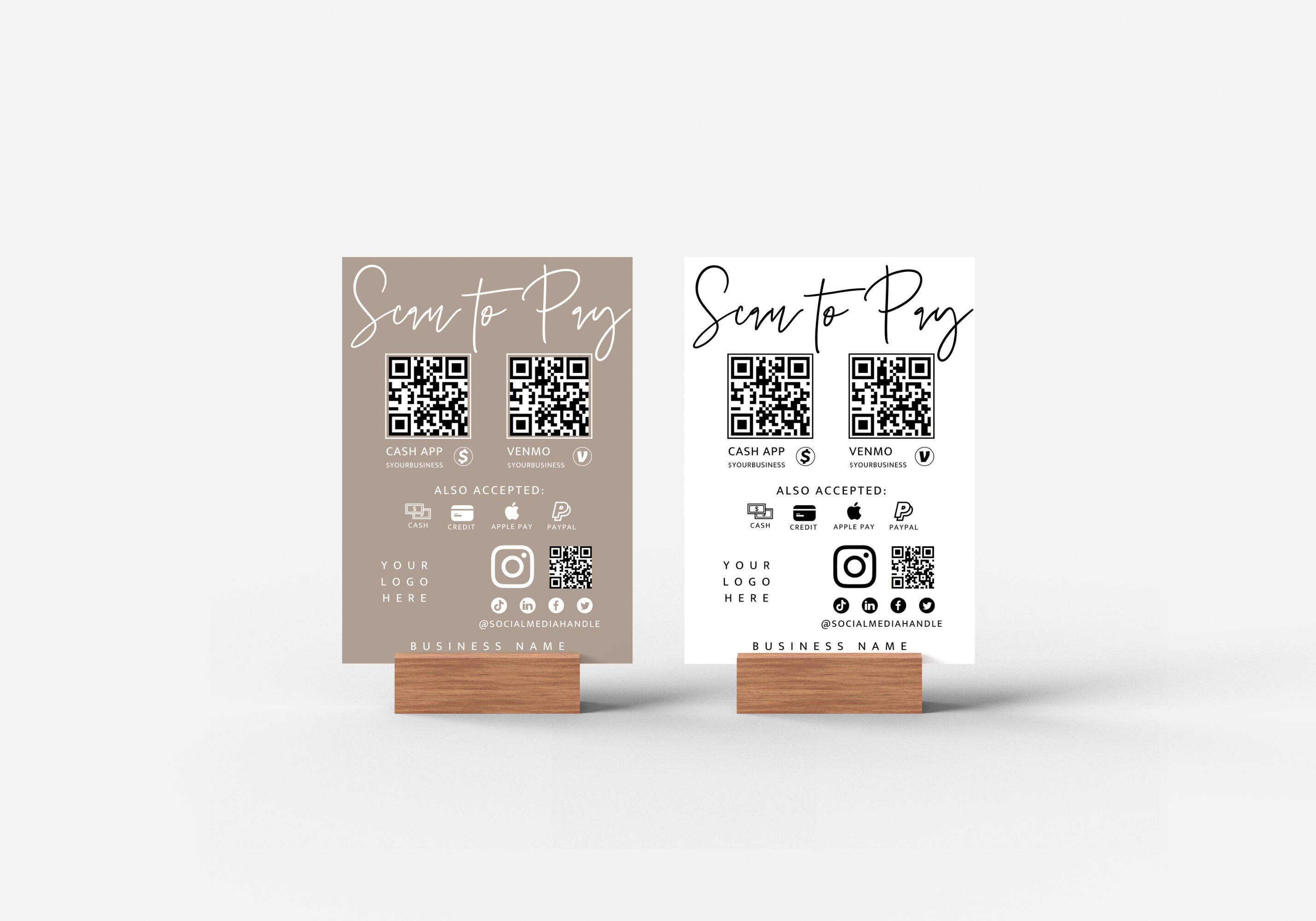 QR Code Sign Template Printable Payment Sign Scan to Pay - Etsy