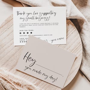 Business Thank You Card Canva Template, Modern Printable Thanks For Your Purchase Package Insert - Gwen