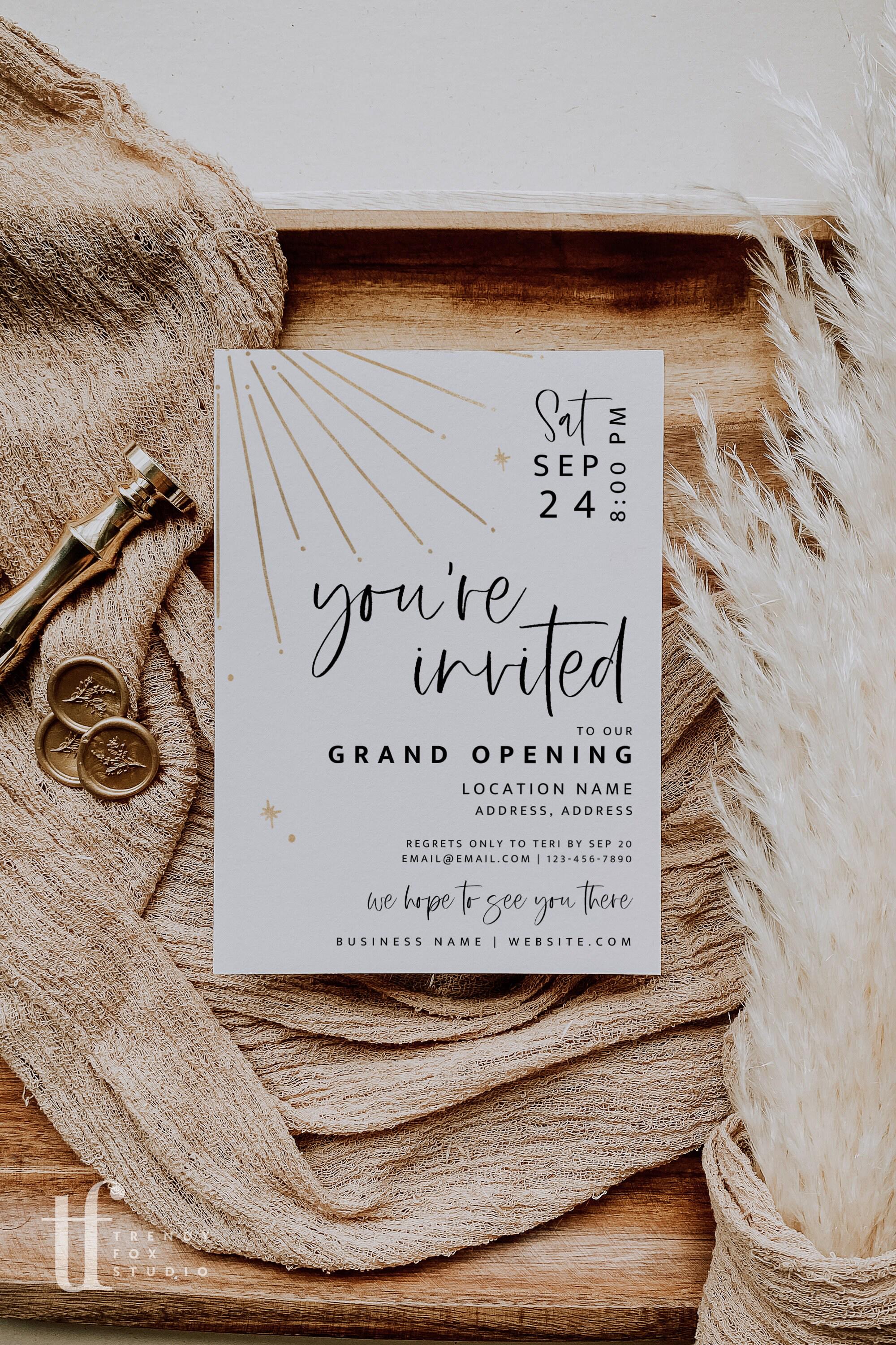 Boho Business Invitation Template, Special Event Invitation, Digital ...