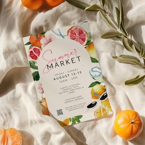 EDITABLE Pop-Up Event Flyer Canva Template, Summer Farmer's Market Flyer, Boutique Pop Up Flyer, Small Business Promo Marketing Printable