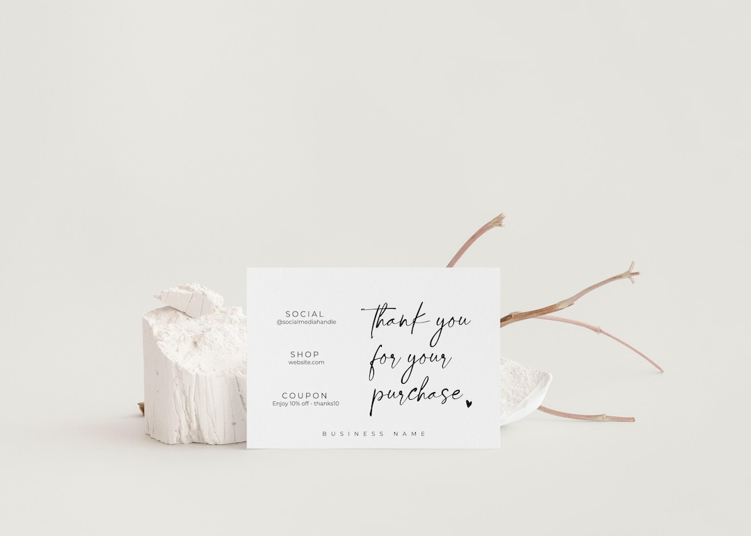 Simple Small Business Thank You Card Template Canva, Minimal Thanks for ...