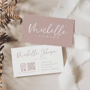 Business Card Template QR Code, Instant Download, Printable Business Card Template, DIY Calling Card, Editable Card, Canva Template - Vera