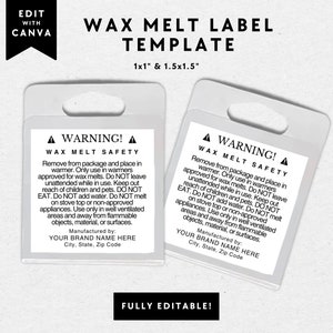 Wax Melt Tart Warning Labels - 100 Labels