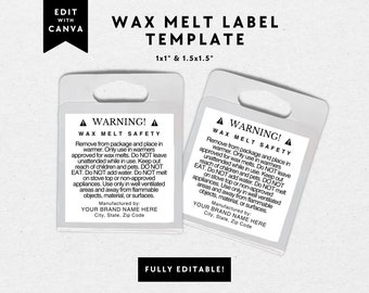 Wax Melts Warning Label Template: DIY Wax Tarts Safety Sticker