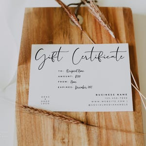 DIY Gift Certificate Template Gift Voucher Certificate Download Printable Voucher Editable Gift Card Printable Marketing Certificate - Atlas