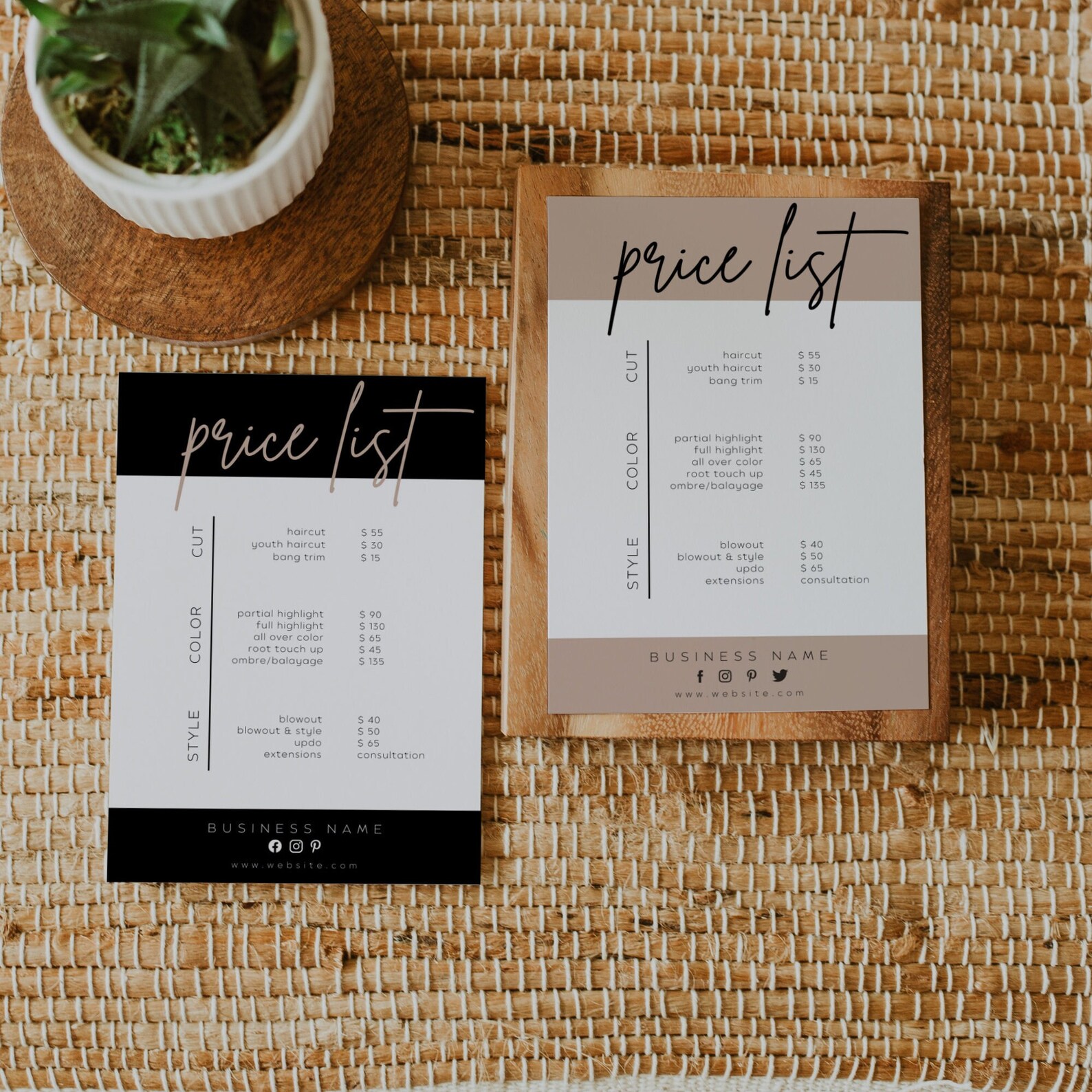 DIY Printable Price List Template Editable Price Sheet | Etsy