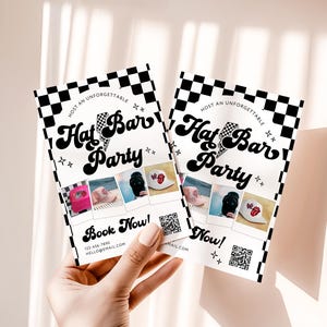Trucker Hat Bar Flyer Canva Template, Editable Hat Party Promo with QR Code & Photos, Trucker Hat Private Event Invite Leave Behind - DC35