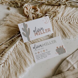 Desert Business Card Template INSTANT DOWNLOAD Printable Business Card, Cactus Business Branding, Western Business Card - Rhodes