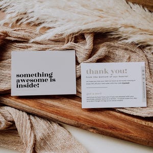 EDITABLE Business Thank You Card Template, Printable Thanks For Your Purchase Card, Small Business Package Insert, Canva Template - TY48