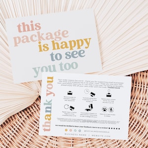 Retro Car Diffuser Care Card Canva Template, Editable Business Thank You Package Insert - Dani