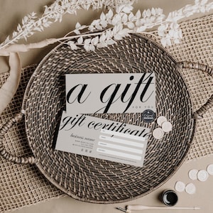 Aesthetic Gift Certificate Template Canva, Printable Gift Voucher, Editable Modern Luxe Business  Certificate DIY Printable Gift Card - Wyn