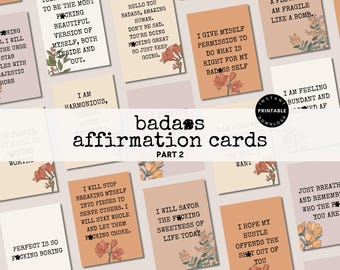 Druckbare Badass Affirmationskarten Sweary Affirmation Deck Motivationsdruckbare Karten Vielleicht helfen Fluchen Ermutigung Digitale Karten