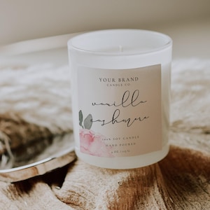 Floral Watercolor Candle Label Template Editable Pink Candle Labels Minimalist Candle Label Candle Label Template Instant Download - Ares