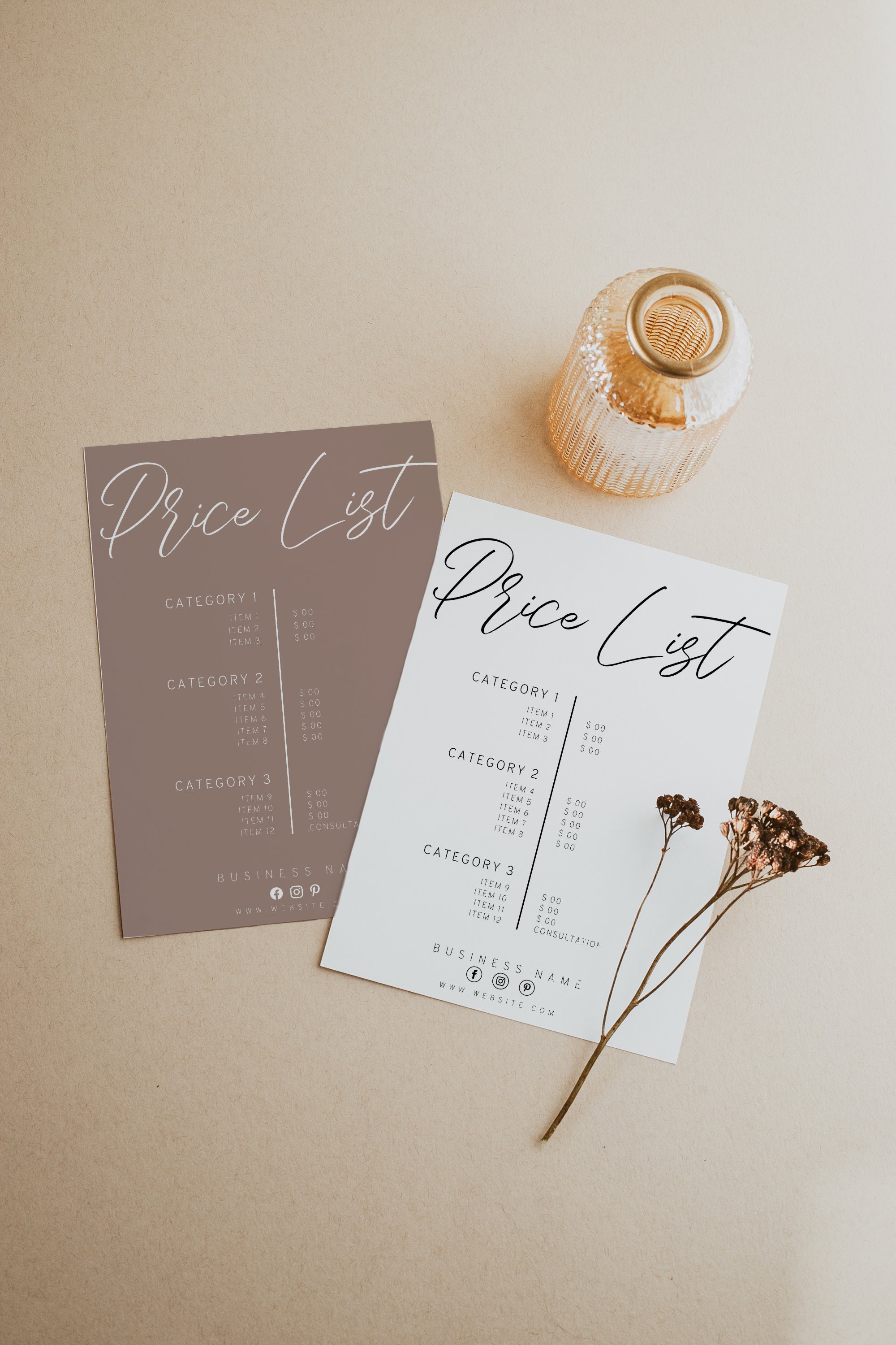 DIY Printable Price List Template Editable Price Sheet Pricing - Etsy ...