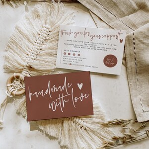 Boho Business Thank You Card Canva, Thank You For Your Order Template, Cute Thank You Package Insert Small Business Card Template - Skye