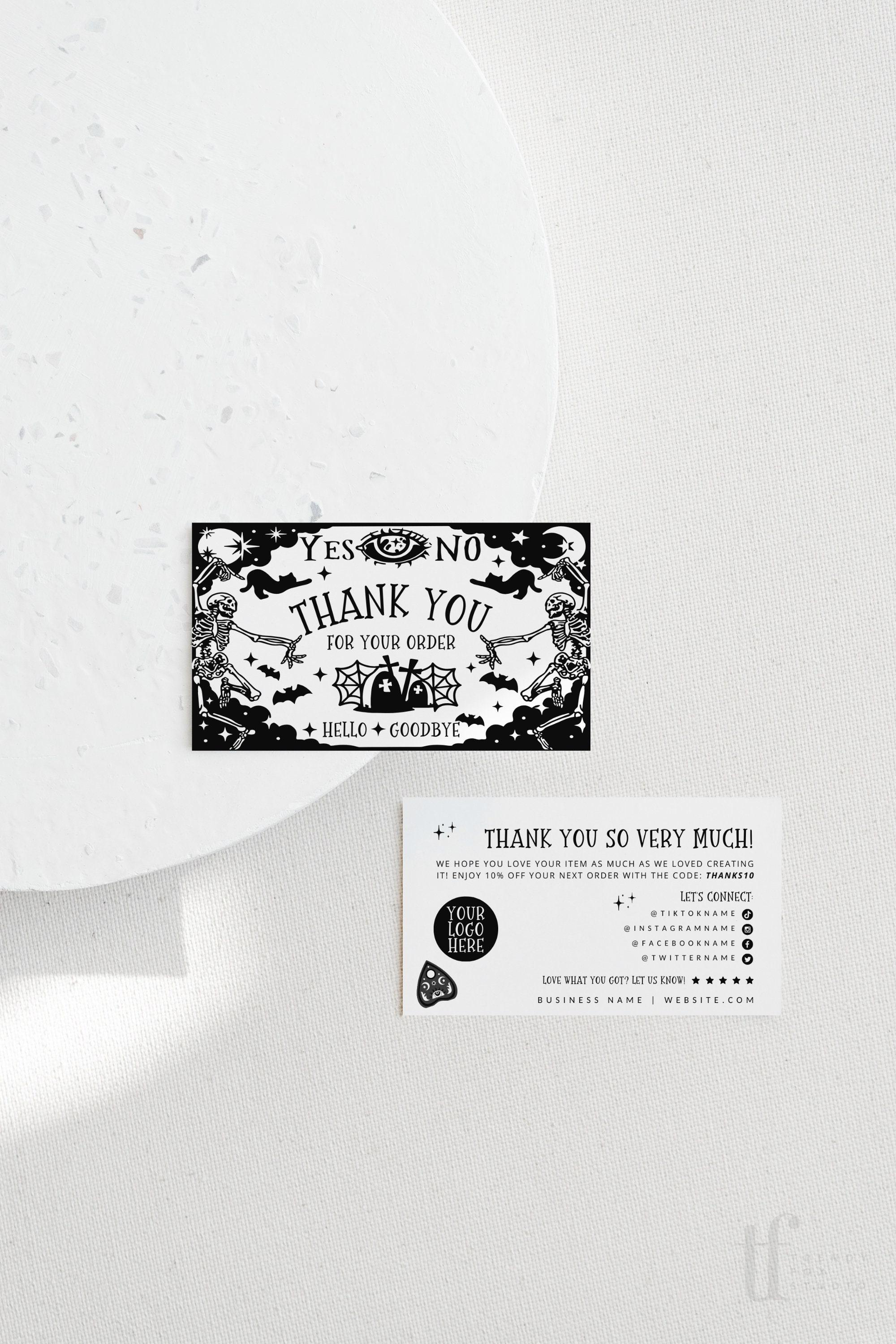 Gothic Halloween Business Thank You Card Canva Template, Editable Ouija ...