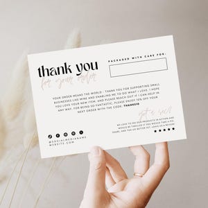 Personalized Business Thank You Card Canva Template, Modern Package Insert