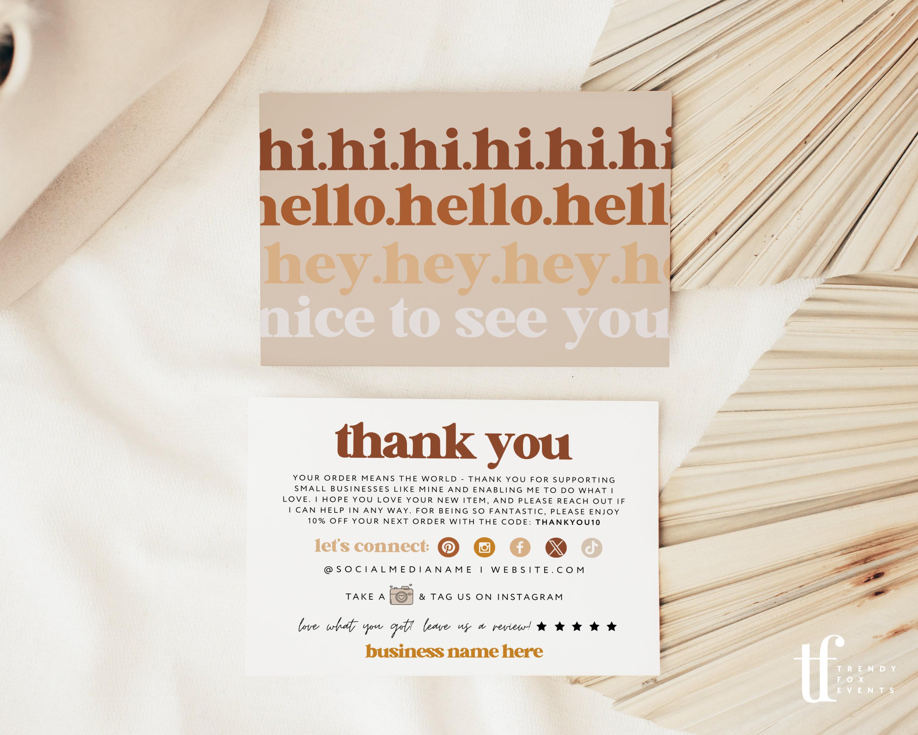 Retro Fall Editable Business Thank You Card Canva Template, Printable ...