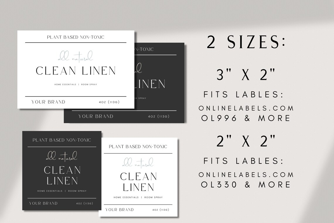 Room Spray Label Template Editable Product Label Template Etsy