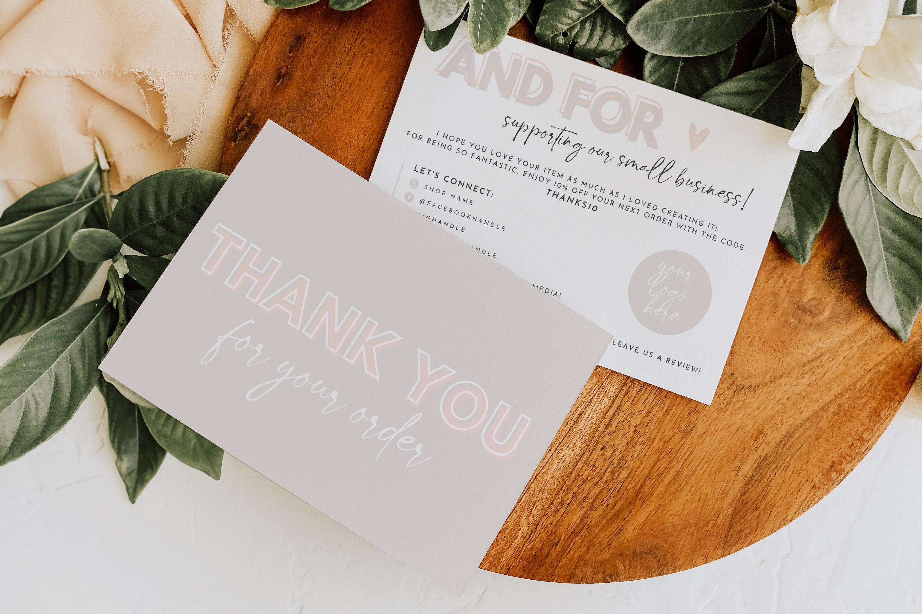 Small Business Thank You Card Template, Editable Thanks for Your ...