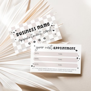 Retro Multi Appointment Reminder Card Canva Template, Cute Editable Business Card, Booking Reminder Printable, Next Appointment Card -Millie