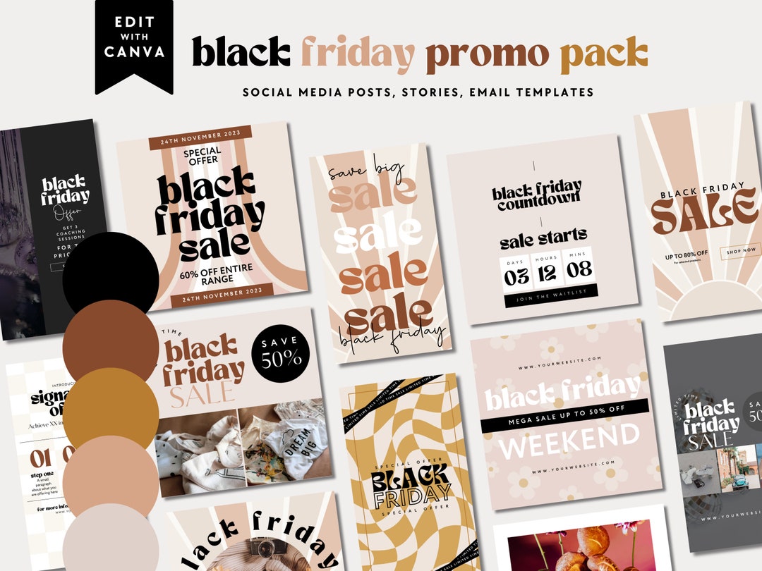 Retro Black Friday Promo Bundle for Digital Products, Coaches or Course ...