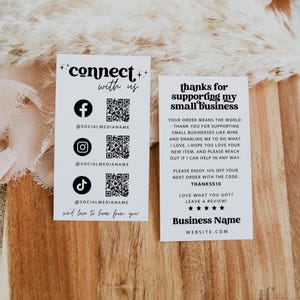Retro Social Media Business Card Canva Template with QR Code - Dani