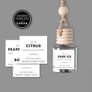 Minimal Car Diffuser Label Template Canva, Editable Product Label Template, DIY Diffuser Oil Air Freshener Label, Printable Diffuser Label