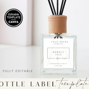 Reed Diffuser Label Template, Editable Product Label Template, DIY Diffuser Oil or Room Spray Label, Canva Template, Diffuser Sticker, April