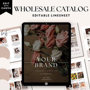 Wholesale Catalog Linesheet Price List Canva Template, Editable Line Sheet Bulk Ordering Price Menu