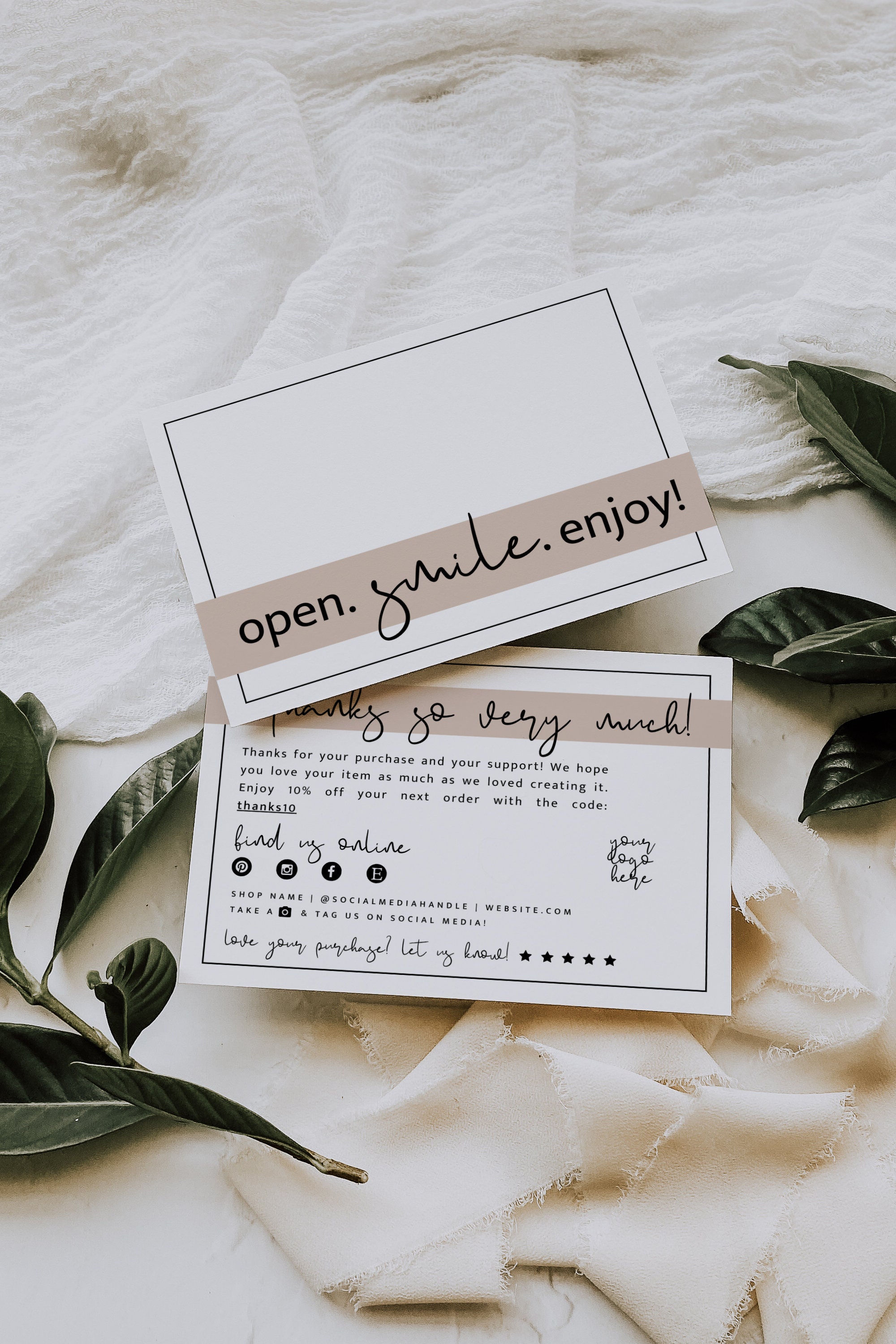 DIY Thank You Card Template Modern Business Thank You Canva - Etsy