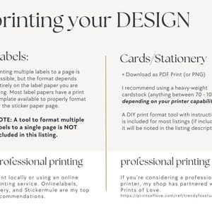 a white and black poster with instructions for printing your design