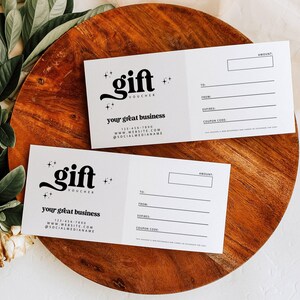 Retro Gift Certificate Canva Template, Printable Gift Voucher, Editable Gift Card, Salon Spa Gift Certificate, Printable Certificate Groovy