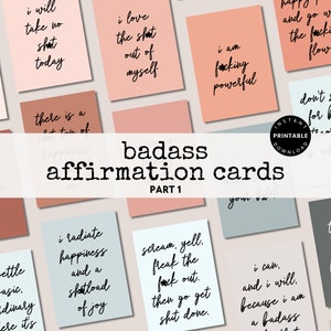 Printable Badass Affirmation Cards Sweary Affirmation Deck Motivational Printable Cards Maybe Swearing Will Help Encouragement Cards Part 1