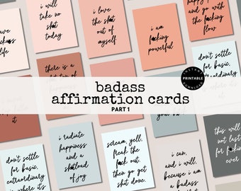 Printable Badass Affirmation Cards Sweary Affirmation Deck Motivational Printable Cards Maybe Swearing Will Help Encouragement Cards Part 1