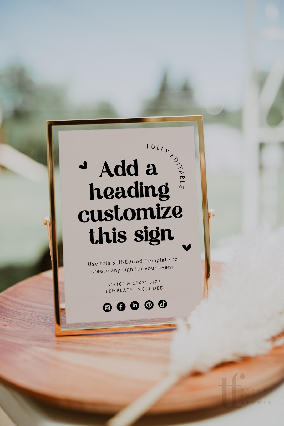 Customizable Sign Template, Printable Sign 8x10, DIY Editable Sign ...