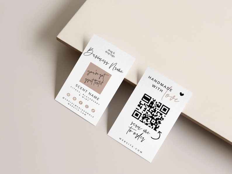 Candle Scent Sampler Card Template, Wax Melt Tester Card, Canva Card Template, Small Business Package Insert, Fragrance Tester, 2x3.5" -Skye image 1