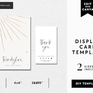 Editable Gold Display Card Canva Template, Packaging Display Card, Editable Jewelry Display Card, Boho Necklace Display Card - Gwen