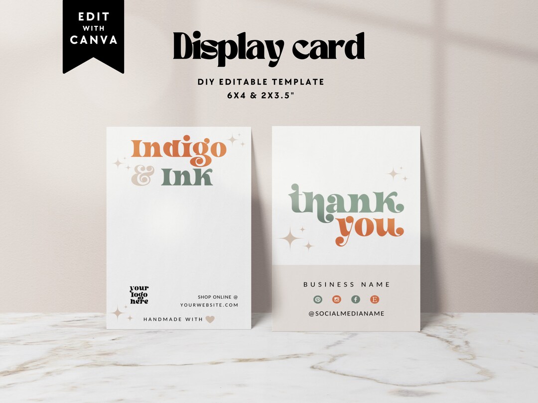 Retro Holiday Hair Bow Card Template Canva, Hair Accessory Display Card