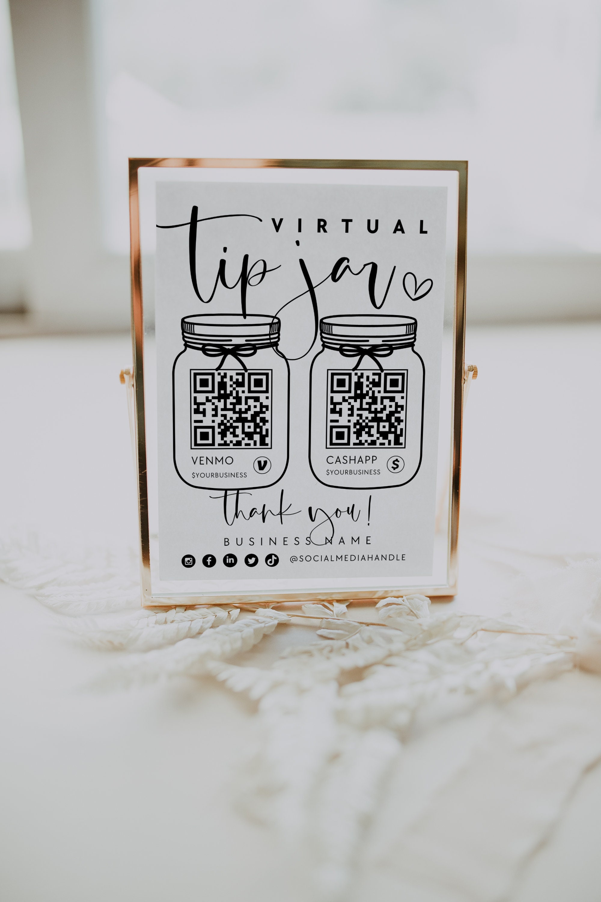 Printable Virtual Tip Jar Venmo Payment Sign QR Code Sign - Etsy