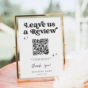 Ask For Review QR Code Sign Canva Template, Google or Facebook Business Review Us Request - Dani