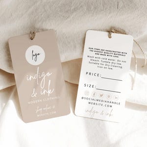 Editable Hanging Tags Template, Printable Price Label Template, Editable Boutique Swing Tag, Clothing Tag, Garment Tag Canva Template - Mae