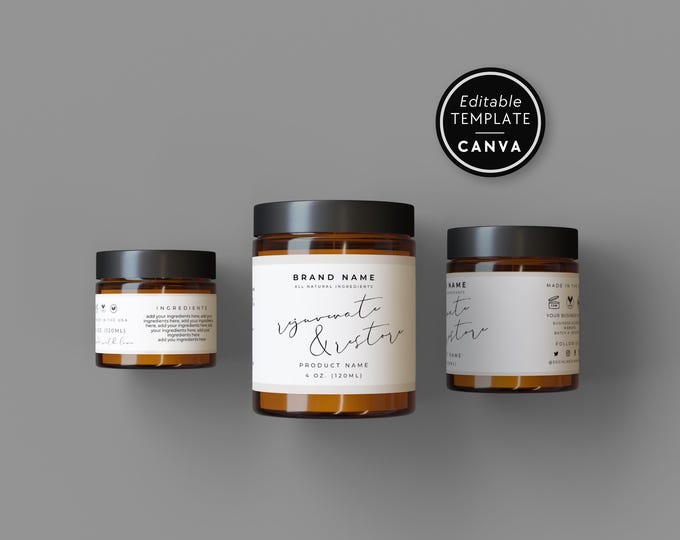 Editable Jar Label Template - DIY Label Design - Custom Product Label ...