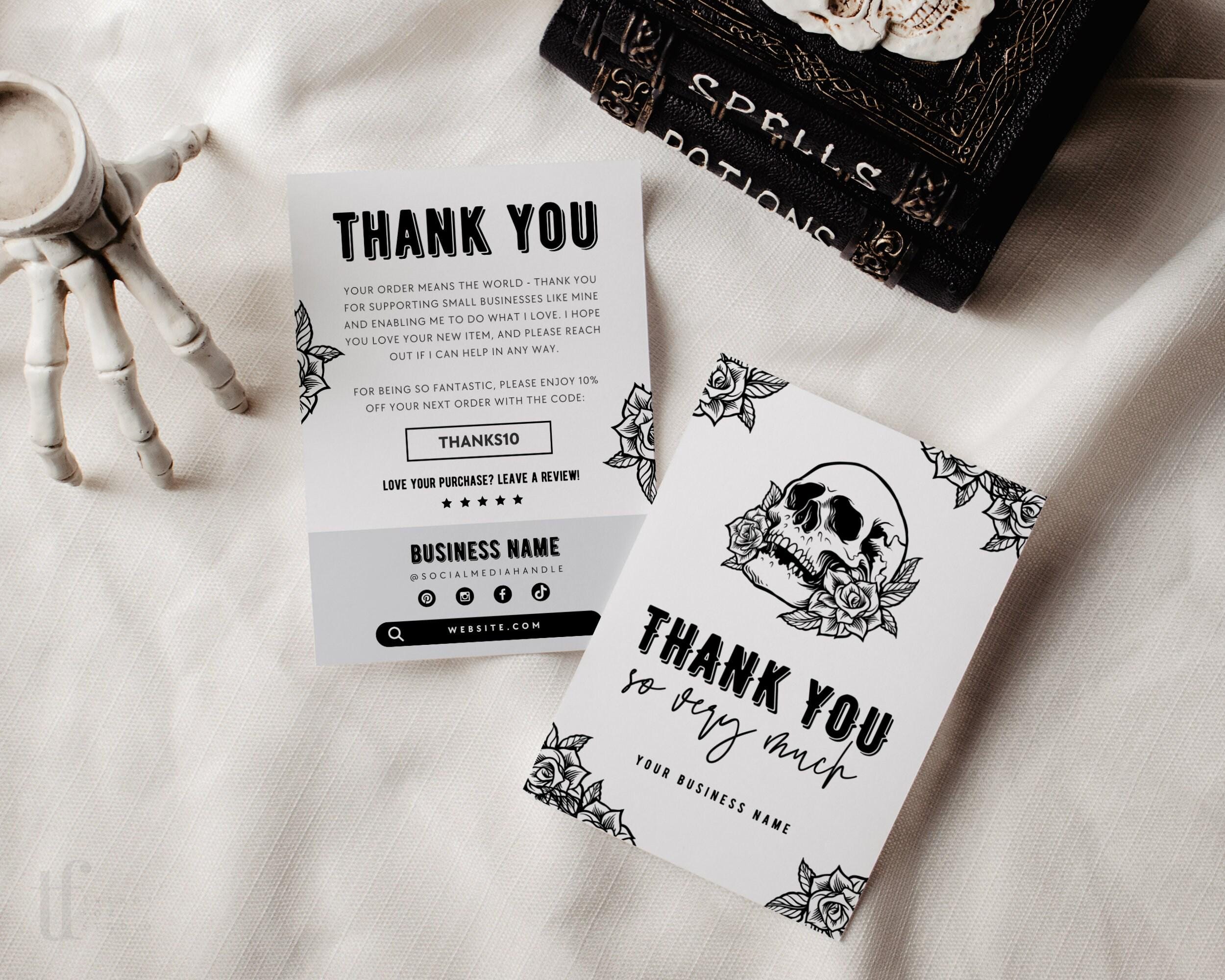 Gothic Business Thank You Card Canva Template, Editable Halloween Thank ...