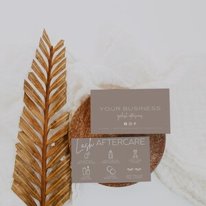 Szablon karty Boho Lash Aftercare, wizytówka Lash, edytowalna karta do przedłużania rzęs, szablon małej karty do pielęgnacji dla firm, karta do pielęgnacji rzęs - Mae zdjęcie 4