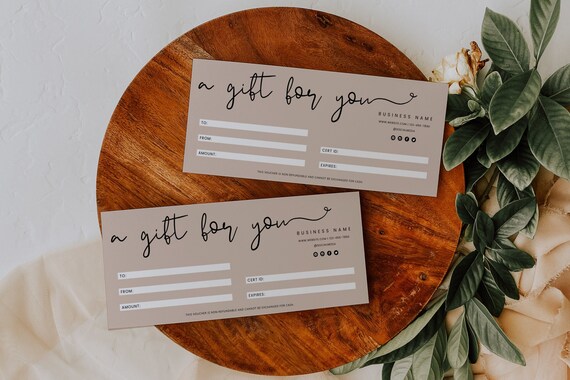 Gift Certificate Template Printable Gift Voucher Editable - Etsy