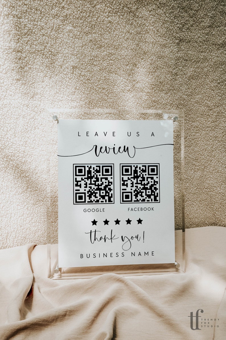 Ask for Review QR Code Sign Template Google Review Sign Etsy